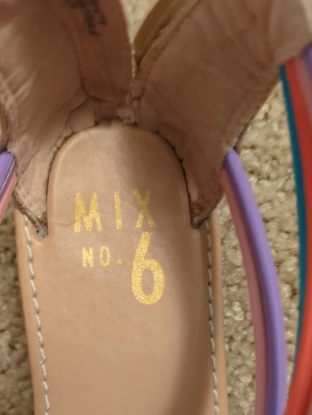 Mix No. 6 Lavender, Teal, Coral and Pink Strappy Sandals